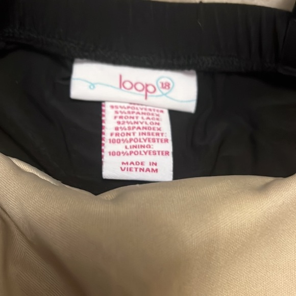 Loop 18 brand black camisole top with lace overlay, adjustable straps - Picture 9 of 12